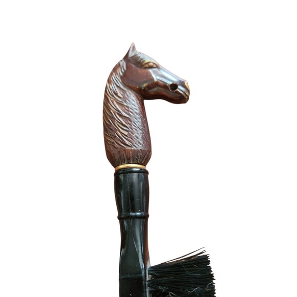 Vintage Set Of 2 Horse Head Shoe Brushes 1950s 11" and 8" - Picture 8 of 9